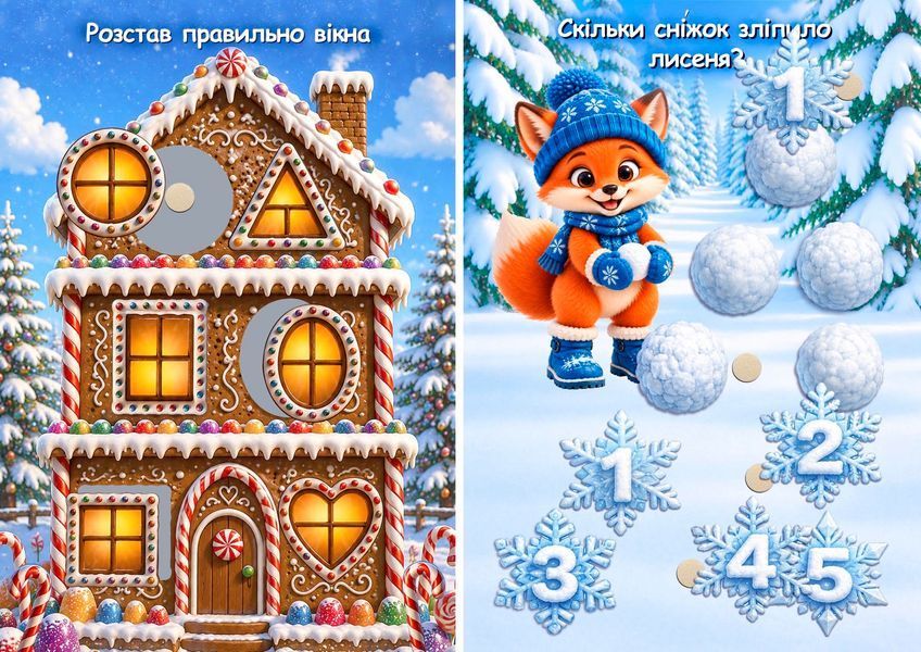 Книжка на липучках Новорічні розумняшки
