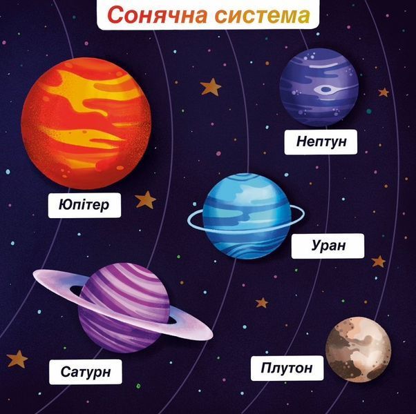 Книжка на липучках "Космічна подорож" для хлопчиків та дівчаток 978-617-8414-15-3 фото